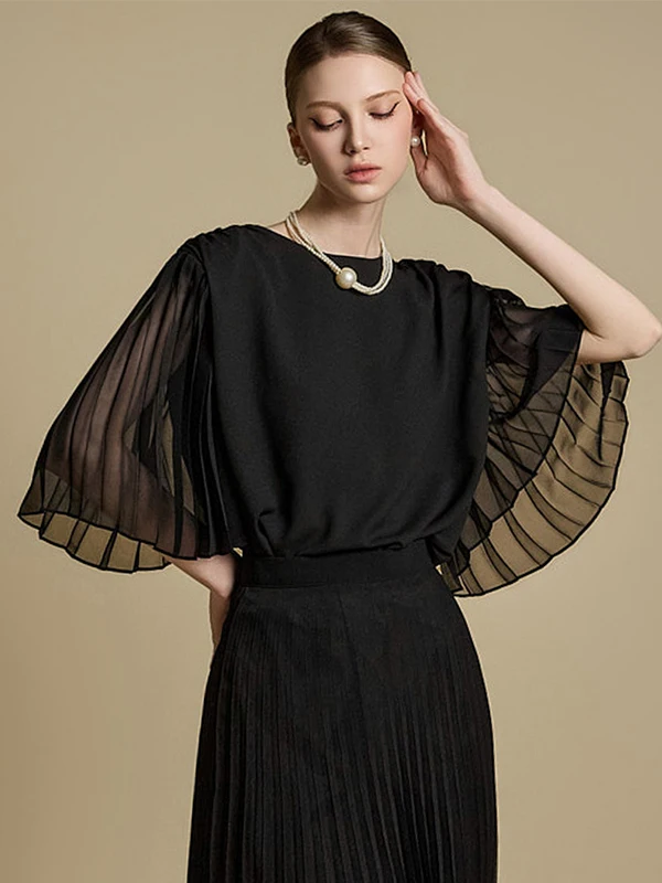 

Элегантная женская блузка Ele Queen 2026: Новинка Весна-Лето, модная, роскошная, дышащая, из полиэстера, во французском стиле, свободного кроя