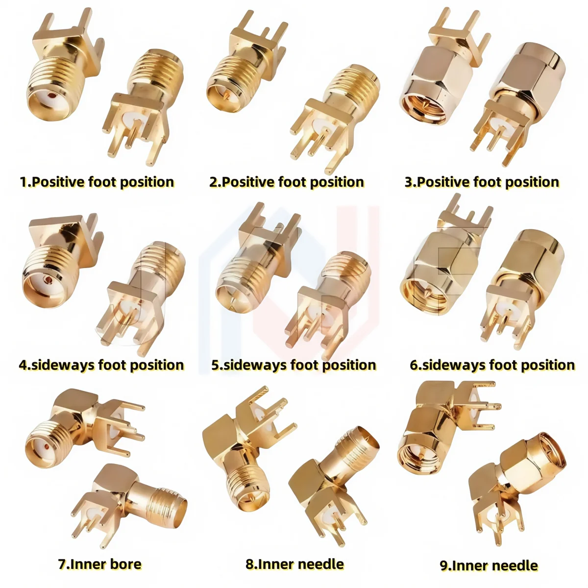 

10Pcs/lot SMA Female Jack Male Plug Adapter Solder Edge PCB Straight Right angle Mount RF Copper Connector Plug Socket