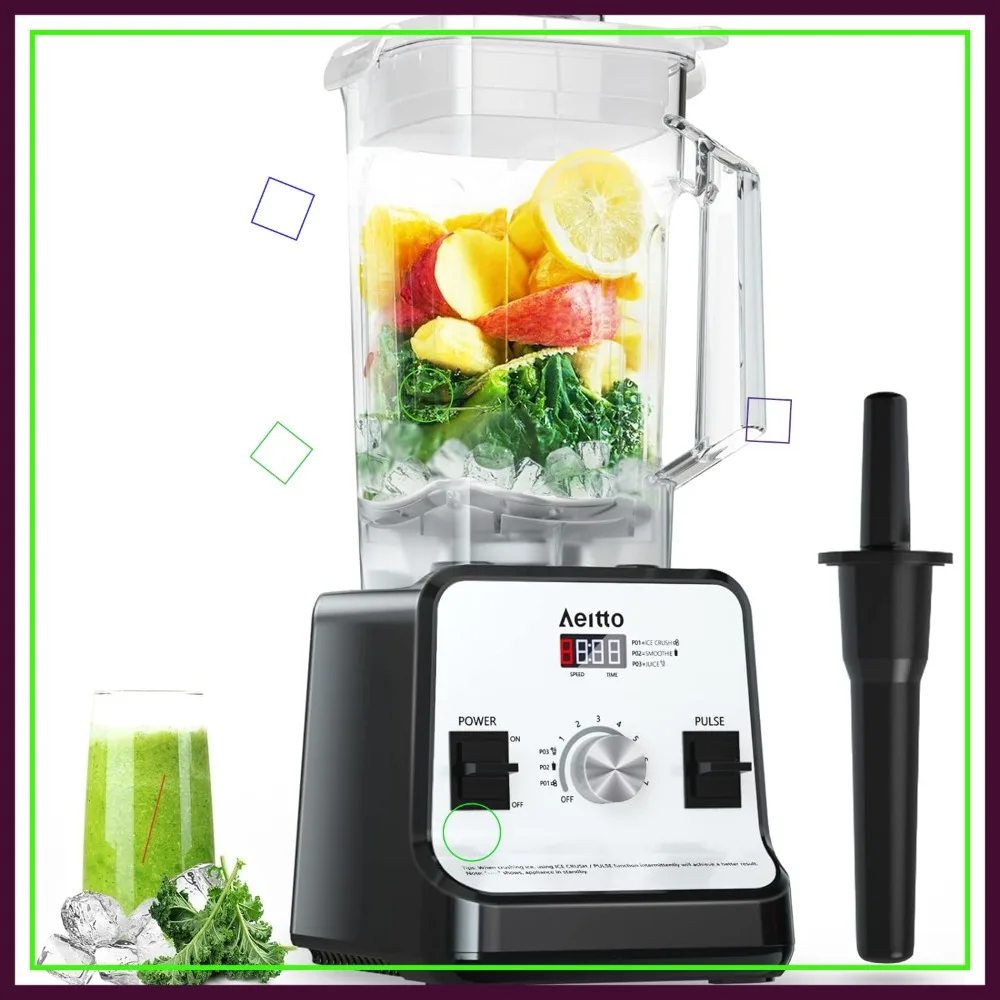 

68 Oz Large Capacity Professional Blender, 1500-Watt Smoothie Maker for Ice Crush and Frozen Drinks, Silver