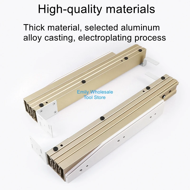 Hidden flat push multi-section telescopic folding rail hardware accessories multi-function cabinet dining table drawer slides