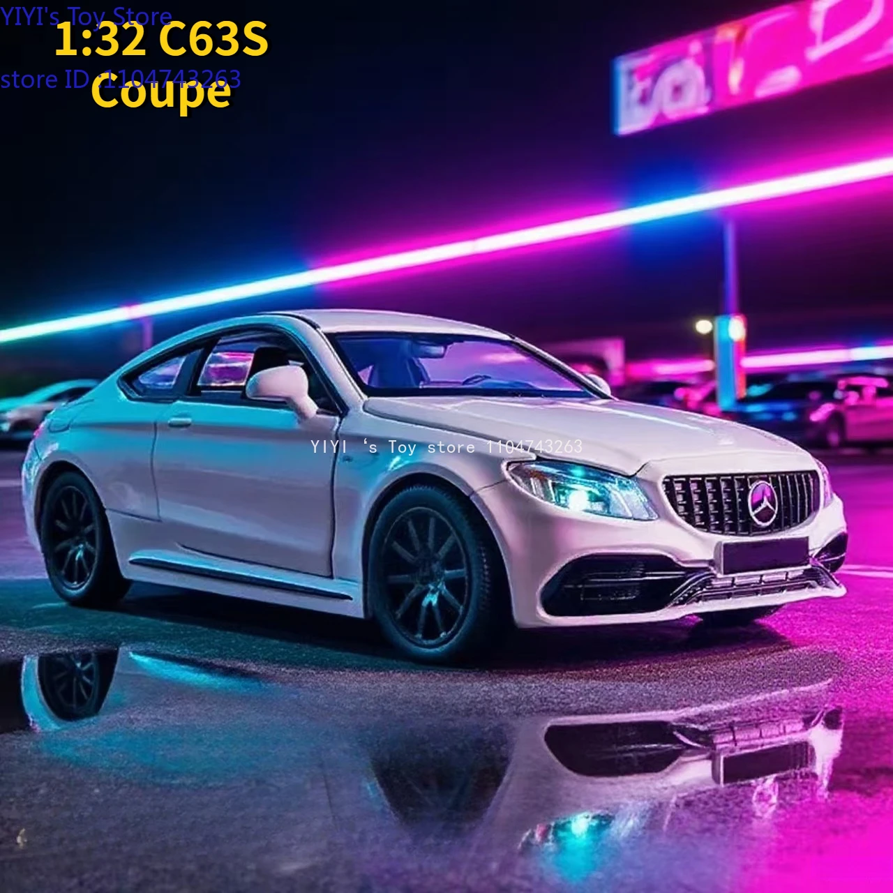 

1:32 C63S Coupe Alloy Car Model Diecast Metal Toy Vehicles Car Model Collection Simulation Sound and Light Childrens Gifts