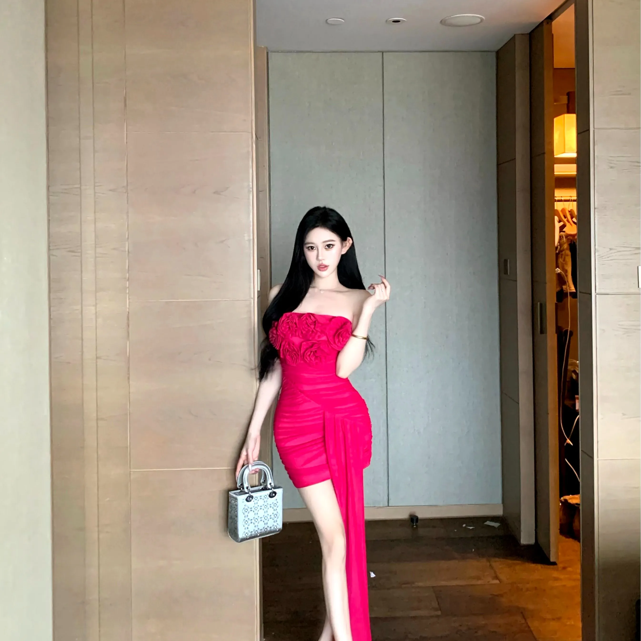 가을 겨울 신상 슬림핏 하이웨이스트 바디콘 디자인 한국 스타일 출퇴근용 스커트