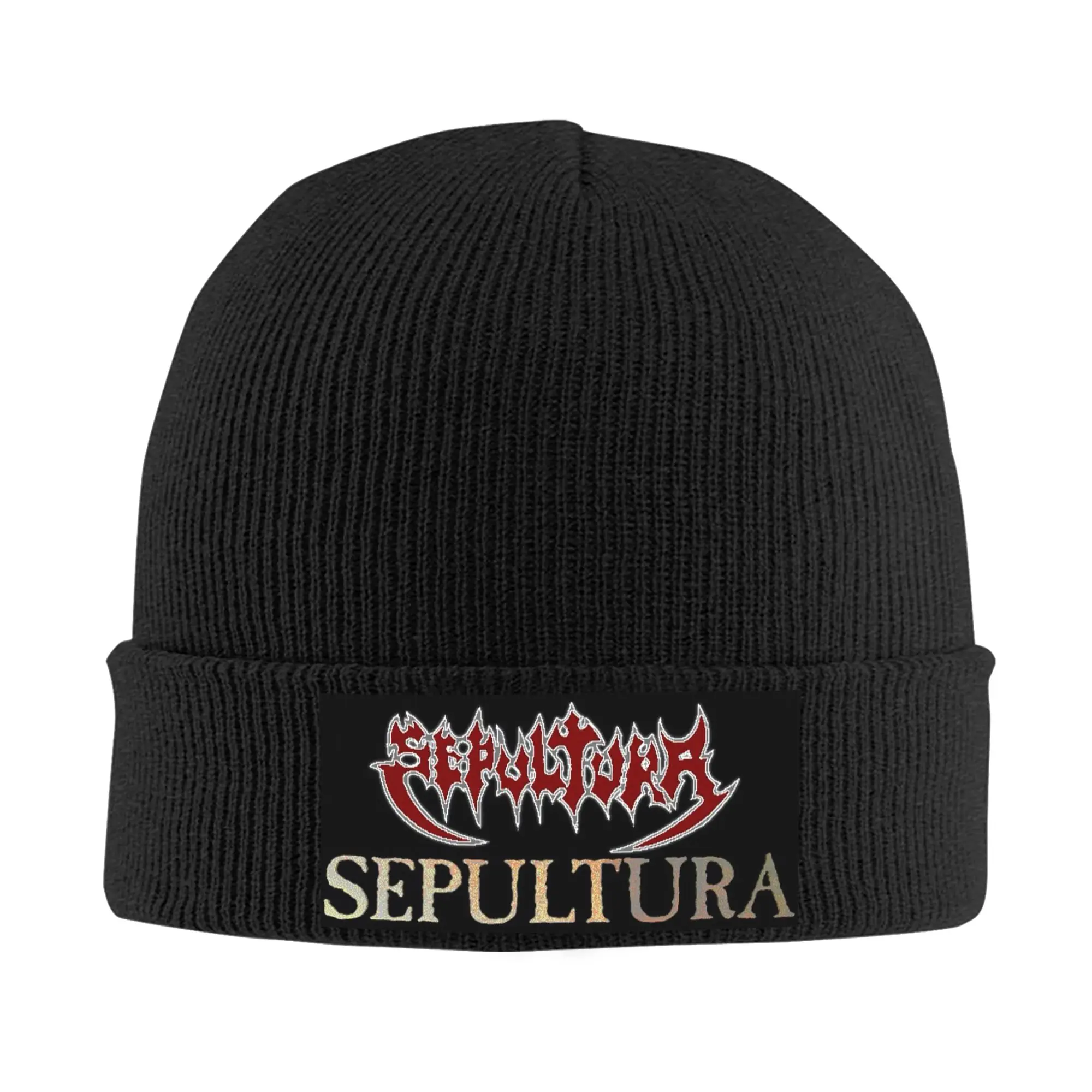 rock Sepultura Logo Metal Punk Heavy metal band Winter Skullies Beanies Hat Warm Autumn Knitted Hats Bonnet Caps for Women Men