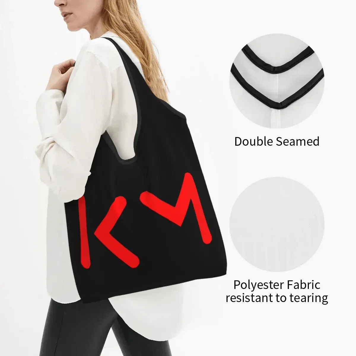 Fashion Printing KM Mbappes Tote Shopping Bags Portable Shoulder Shopper Handbag