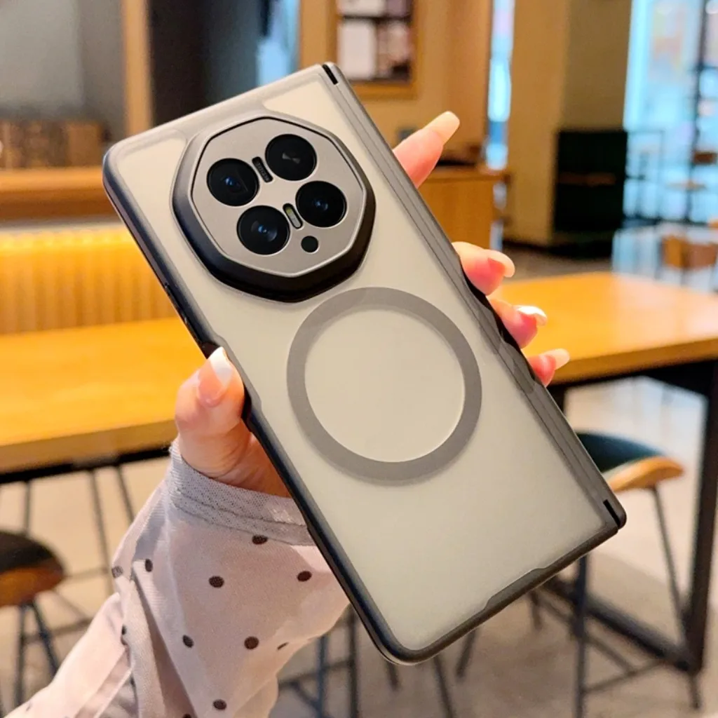 Translucent Magnetic Phone Case For Honor Magic Vs3 Vs2 V6 V5 V3 V2 Full Hinge Protection Wireless Charging Shockproof Cover