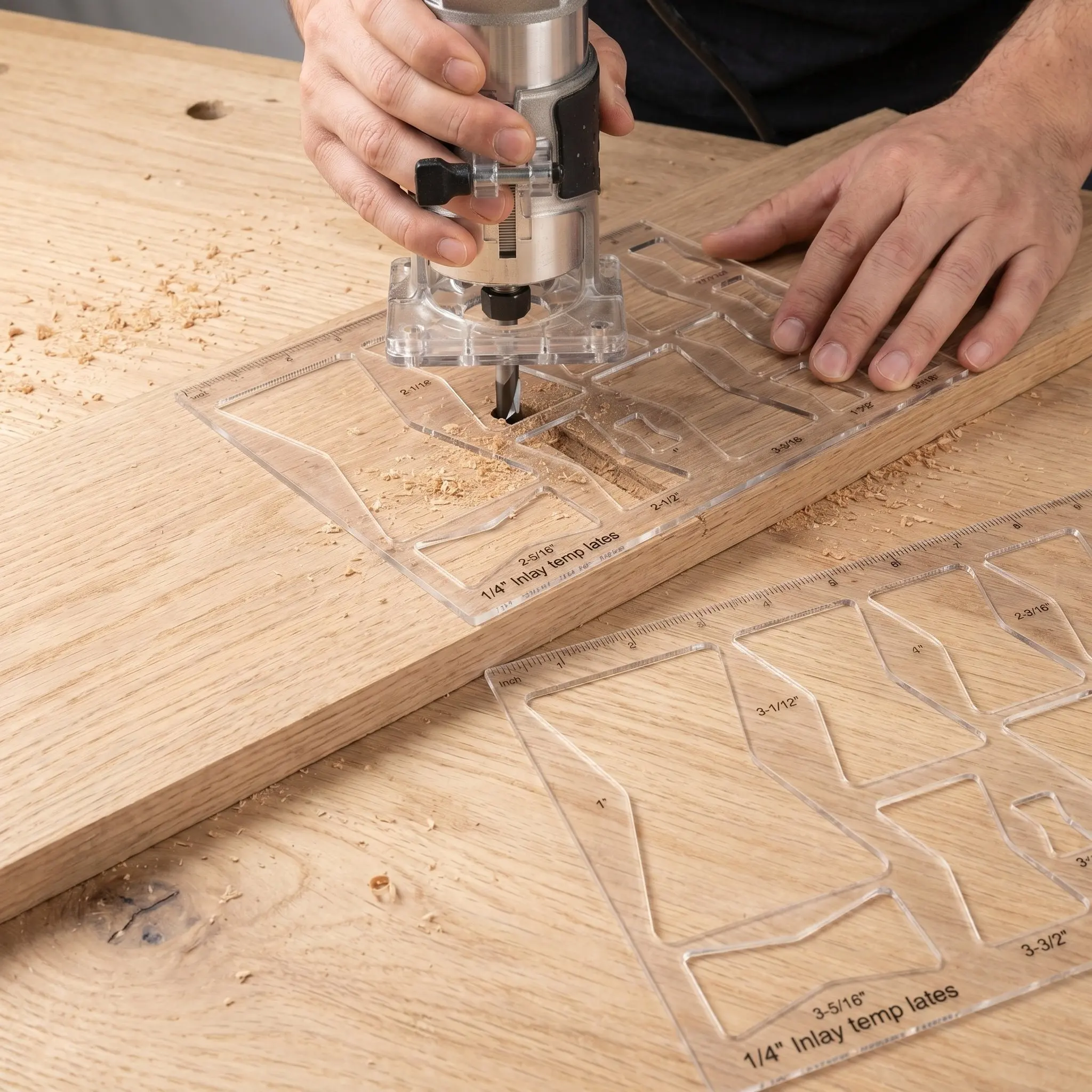 2Pcs Acrylic Wood Router Templates Dumbbell Decorative Router Kit For Wood Joinery Furniture Maker Dog Bone