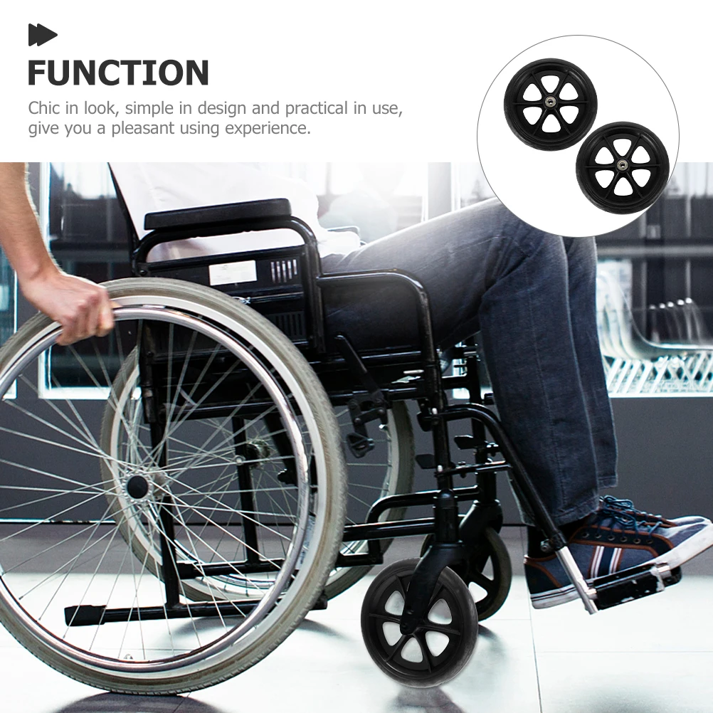 

2pcs Universal Front Wheel Replacement 8 Inch Durable Heavy Duty Wheelchair Tires Replaceable Wheelchair Parts Multipurpose
