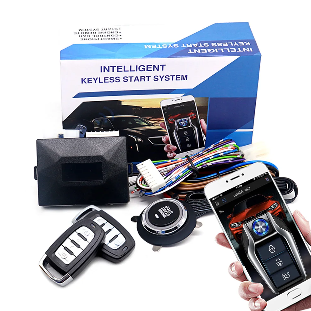 Kirbin alarme de voiture bouton poussoir de voiture universel démarrage arrêt système de démarrage d'entrée sans clé Bluetooth APP PKE démarrage Kit d'allumage du moteur