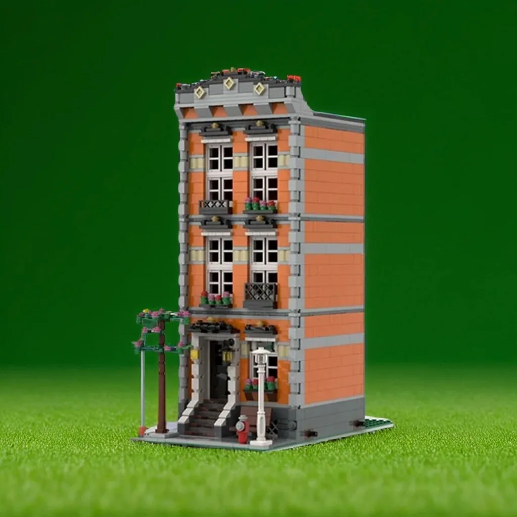 

992 шт. MOC оранжевый городской дом A5 стильная архитектура подключаемая модель DIY модель строительные блоки игрушки на день рождения подарок