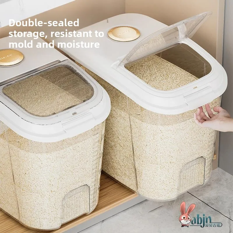 

Kitchen Rice Storage Cylinder Sed ain Bin Pest Proof Moisture Proof for Rice Whole ains Storage Plastic Material