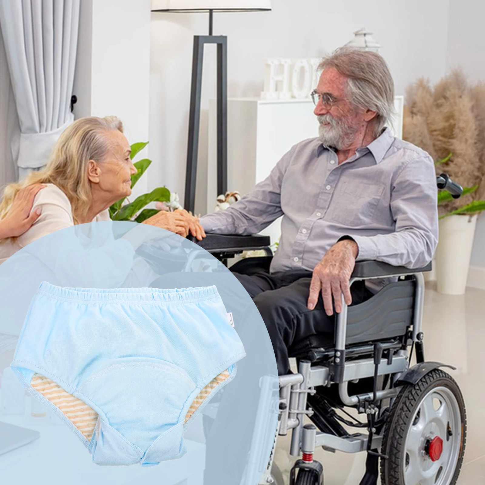 حفاضات كبار السن من القماش القطني قابلة للغسل ومضادة للتسرب وقابلة لإعادة الاستخدام للبالغين، سراويل داخلية ناعمة ومريحة قابلة للتنفس