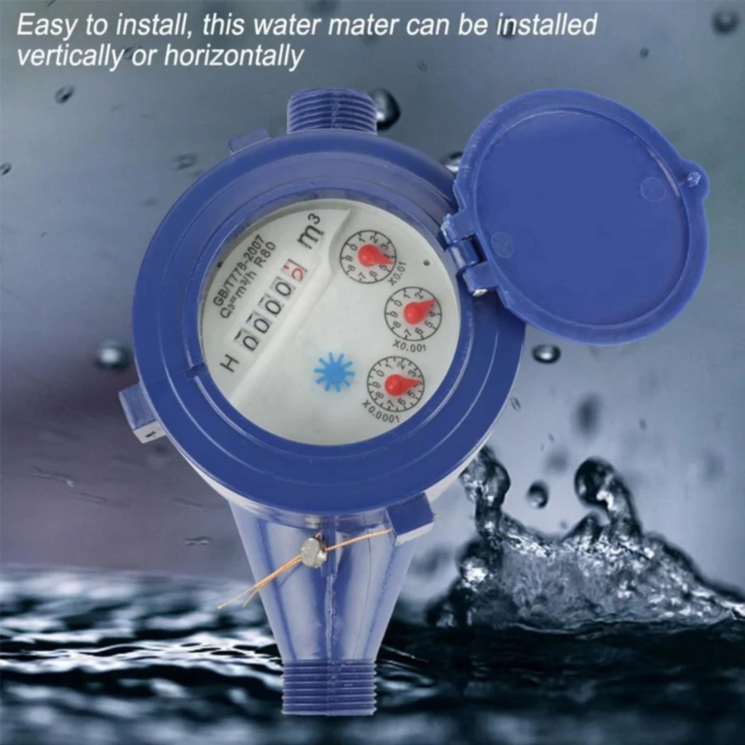 Water Meter Water Flow Meter 15mm inch Cold Water Meter  Garden &  use Wet Table Measuring Tool