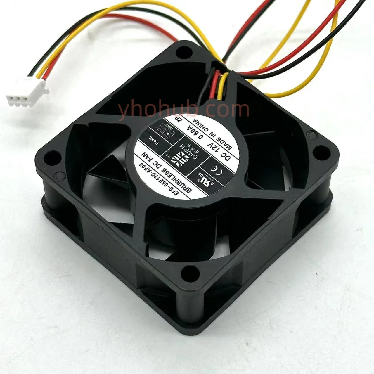 

DWPH EFS-06E12D-AF08 Cooling Fan DC 12V 0.6A 60x60x28mm 3-wire