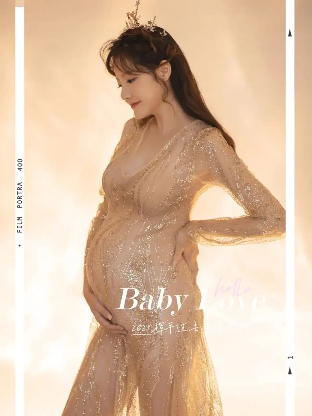 

New Gold Sexy Maternity Photography Dresses Tulle Perspective Pregnancy Maxi Gown For Baby Shower Pregnant Women Photoshoot Prop