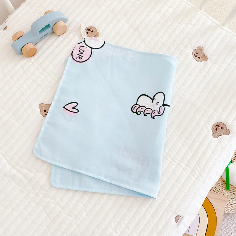 Newborn Pillow Towel Pure Cotton Soft Skin Breathable Baby Sleep Anti-vomiting Pillow Protective Pad Cartoon Crib Bedding