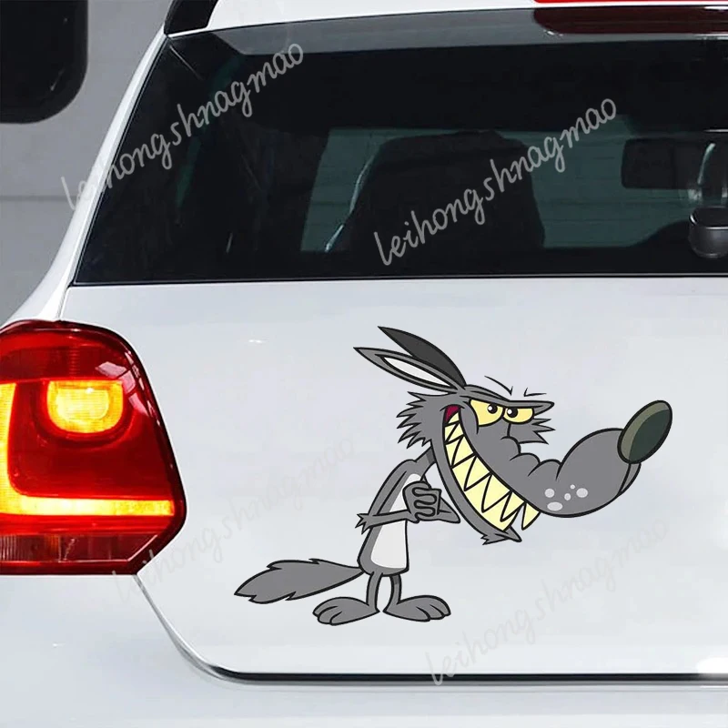 Whl #   مضحك كبير سيئة الذئب على شكل ملصقات السيارات الوفير ويندوز الزجاج الأمامي دفتر مقاوم للماء اكسسوارات السيارات ملصقات الفينيل