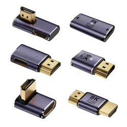 HDMI-compatible Adapter HDMI-compatible Female to HDMI-compatible Male Converter Adapter UHD2.1 Support 8K 60Hz 4K 120Hz 48Gbps