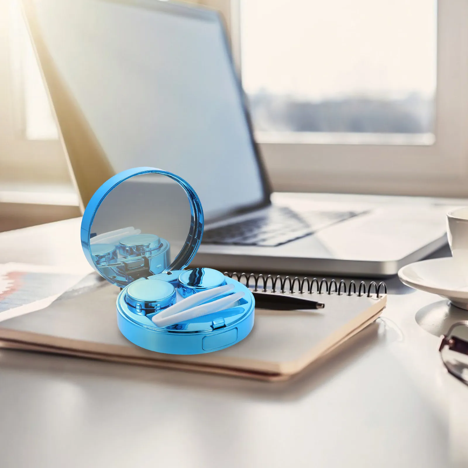 

Набор из 1 футляра для очков и коробки для хранения линз, прочный контейнер из полипропилена, практичный дорожный футляр для хранения линз и очков