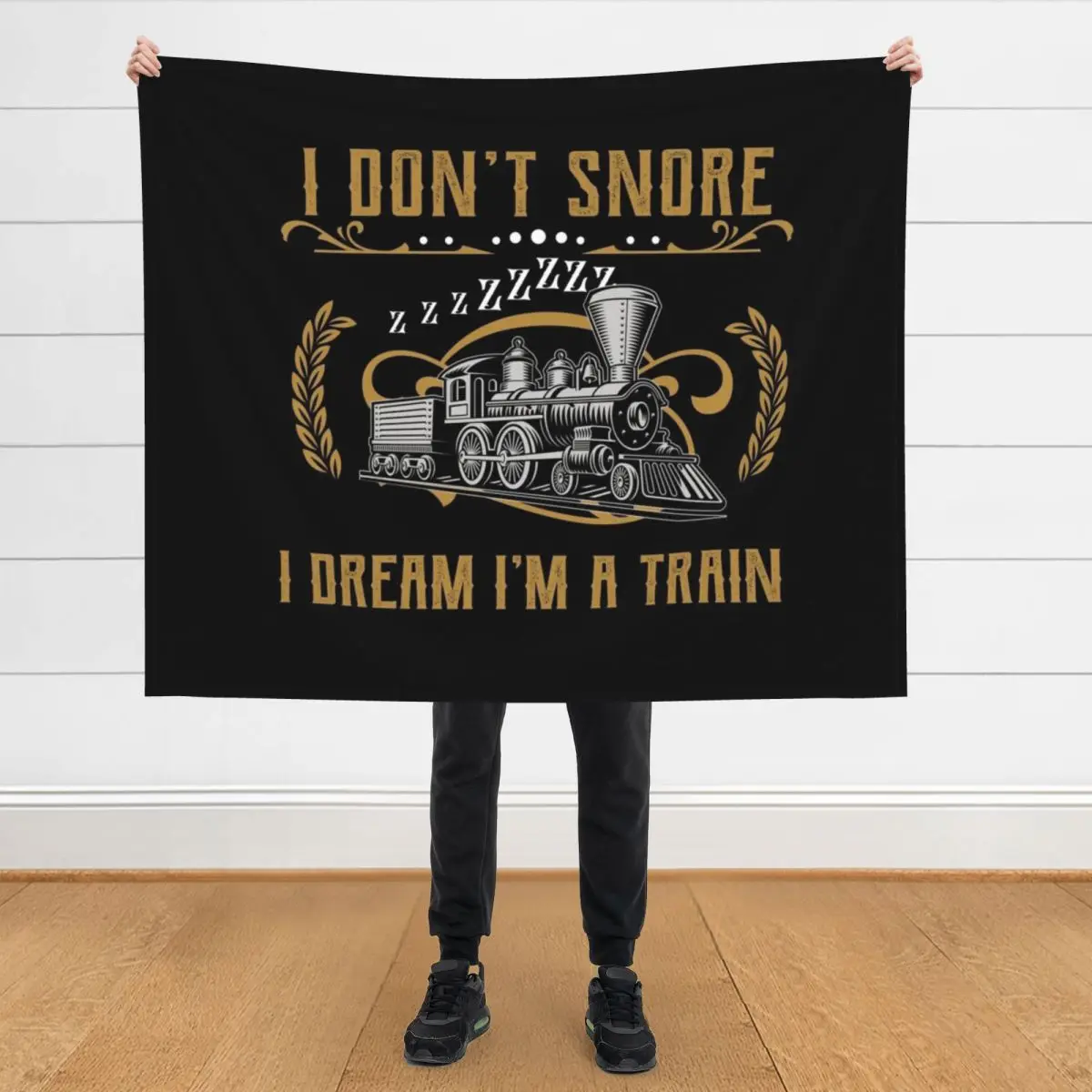

I don't snore i dream i'm a Train - Funny Train Lover Gift Throw Blanket Soft Big Hair Nap valentine gift ideas Blankets