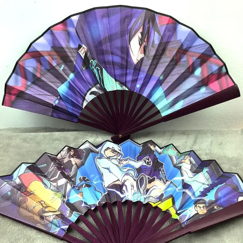 Detective Conan folding fan anime cartoon personality creative two-dimensional Chinese style silk cloth fan 8 inch holiday gift