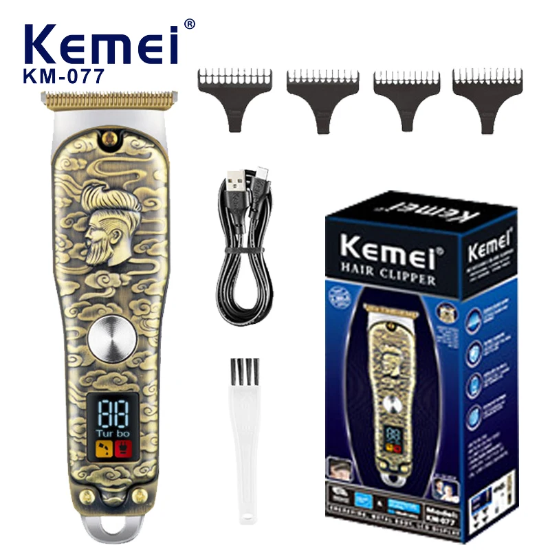 KEMEI Hair Clippers for Men Professional Cordless Barber Clippers for Hair Cutting Grooming Rechargeable Beard Trimmer KM-077