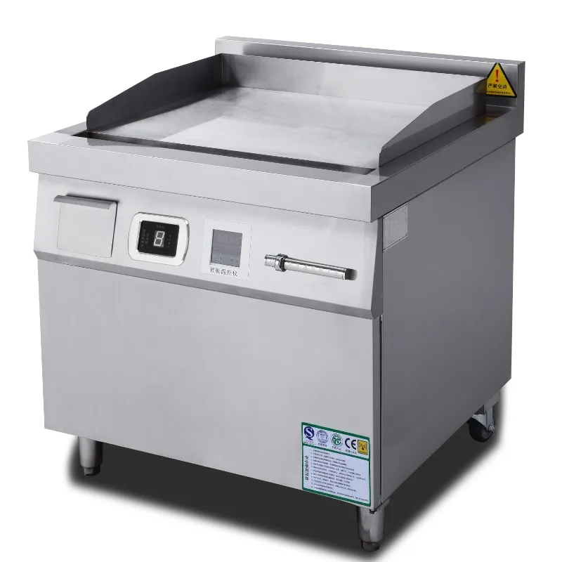 12Kw freestanding induction iron grill with digital temperature control Commercial flat grill Electric flat grill