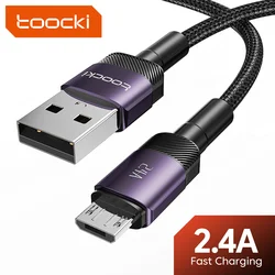 Toocki-Cable Micro USB 2.4A DE CARGA RÁPIDA, Cable de datos para Samsung S6, S7, Note 4 Redmi, auriculares Headhpone, iPad, Micro USB