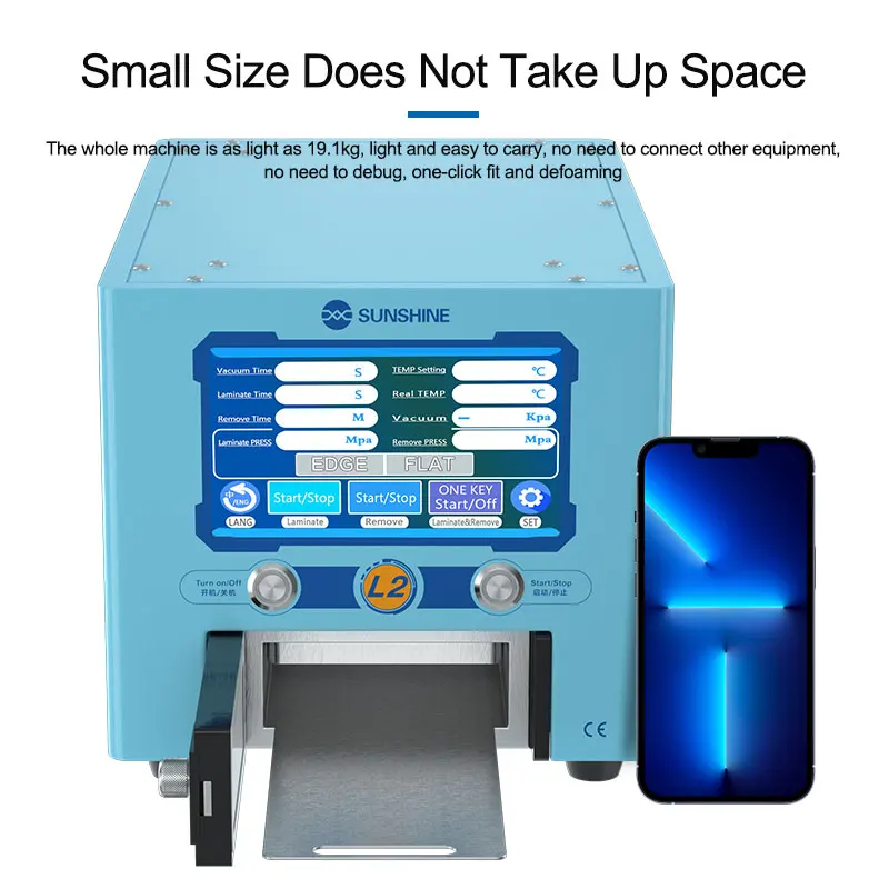 SUNSHINE L2-Máquina Inteligente de laminación y desespumado LCD, dispositivo con bomba de vacío integrada para pantalla Fflat curvada de teléfono móvil, 2 en 1
