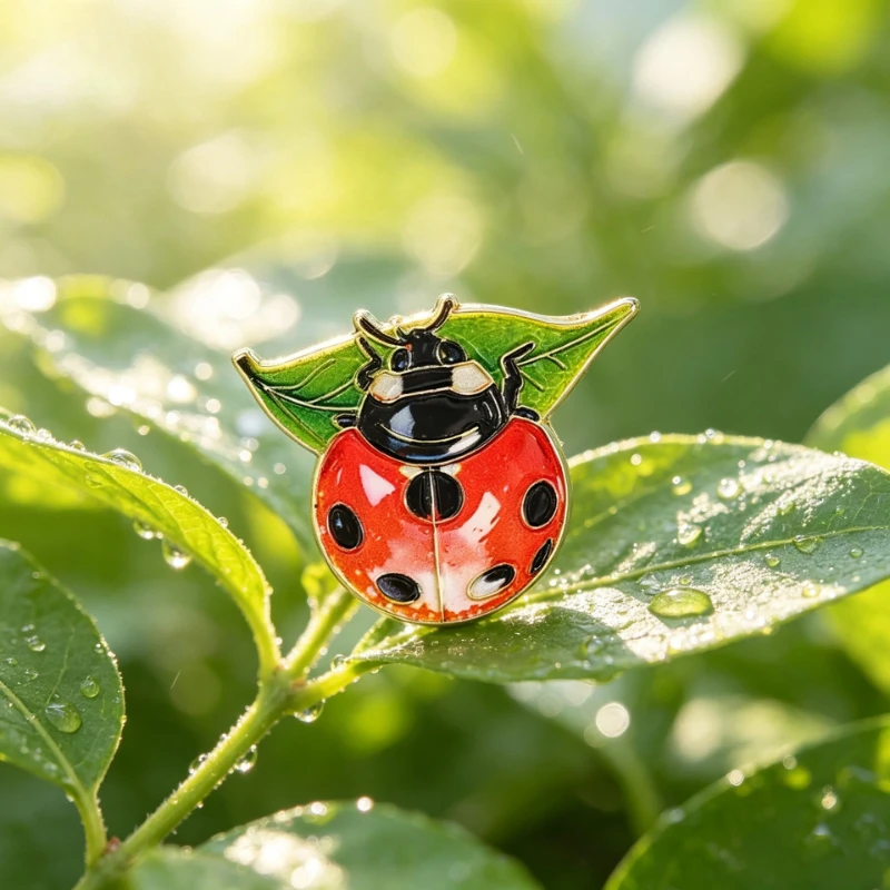 New Style Garden Insect Brooch Cartoon Funny Ladybug Metal Badges Decorative Pin DIY Clothing Bags Hat Scarf T-shirt for Gift