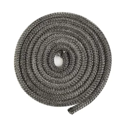 Black Flat Stove Rope Adhesive Glass Seal Stove Fire Rope 6/8mm Wide X 2/3mm Fiberglass Stove Accessories Fire Resistance