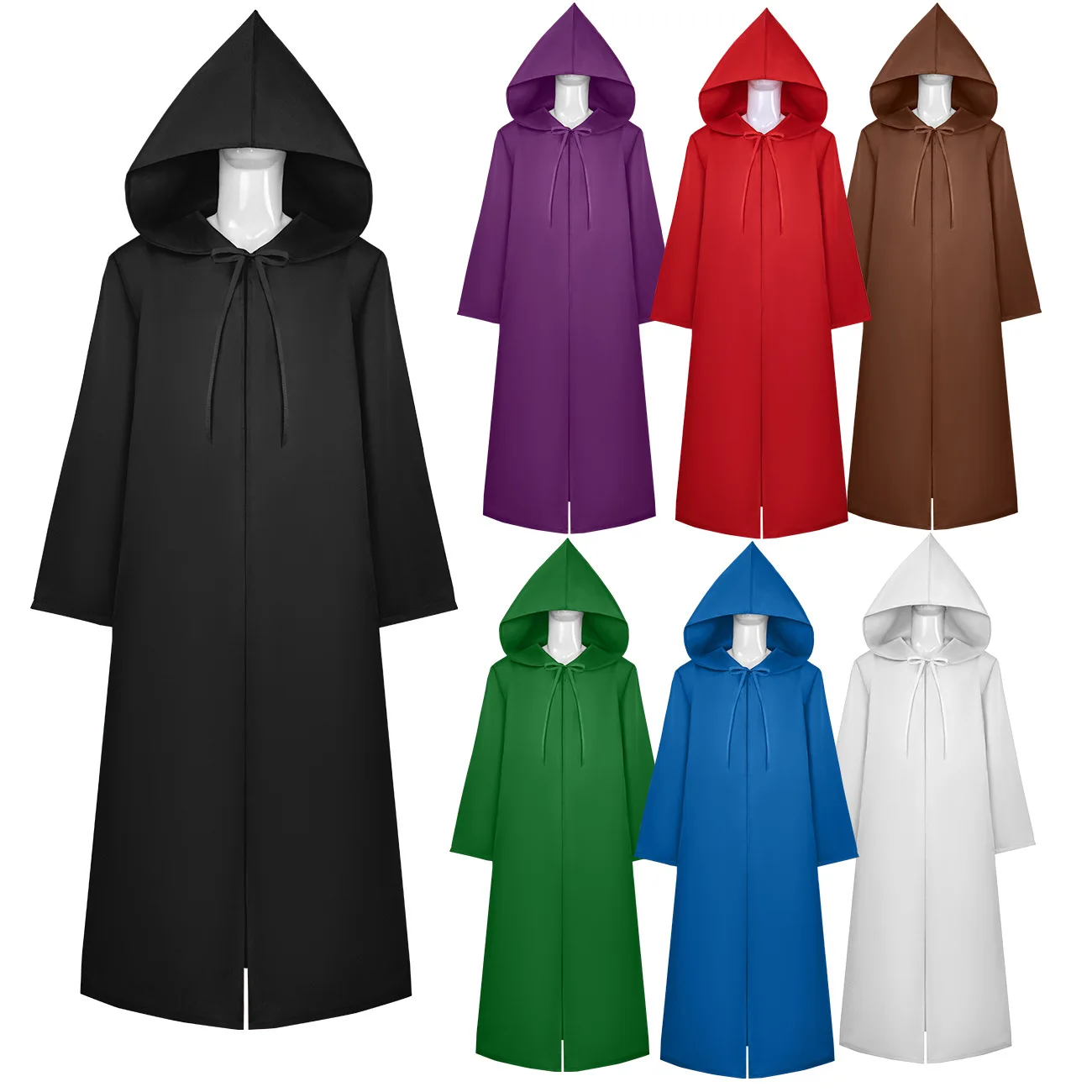 

7-color Halloween costume death cloak medieval long sleeved adult and children's versatile cloak