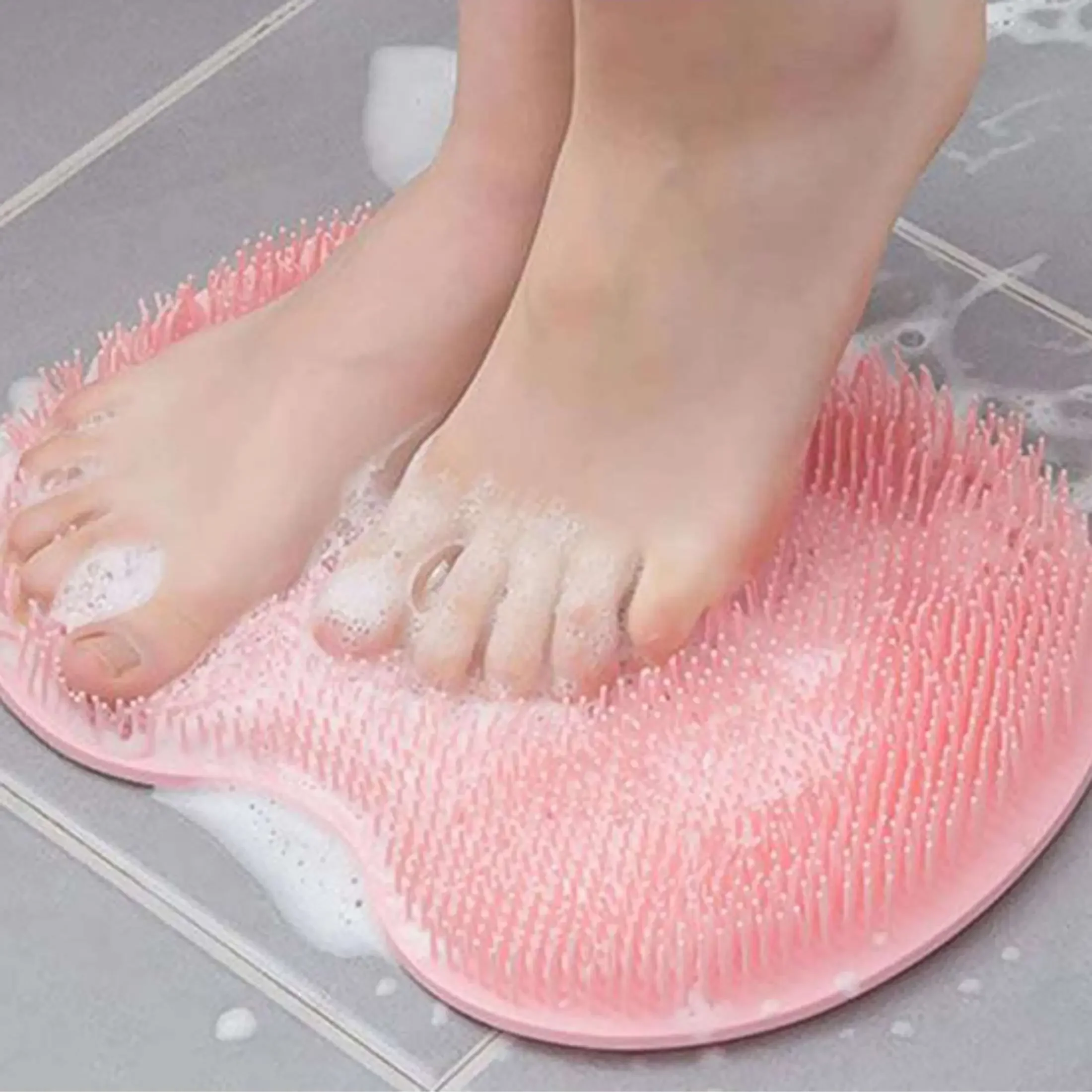 1PC- Lazy Foot Rubbing Tool Household Bathroom Foot Brushing Sole Massage Pad with Suction Cup Non slip Foot Wash Pad