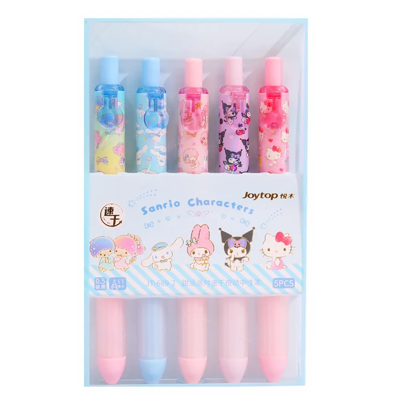 Imagem -05 - Sanrio Kawaii Animal Press Gel Pen Tinta Preta Bonito Canetas Neutras Brinde Promocional Escritório Material Escolar 30 Pcs Lote 0.5 mm