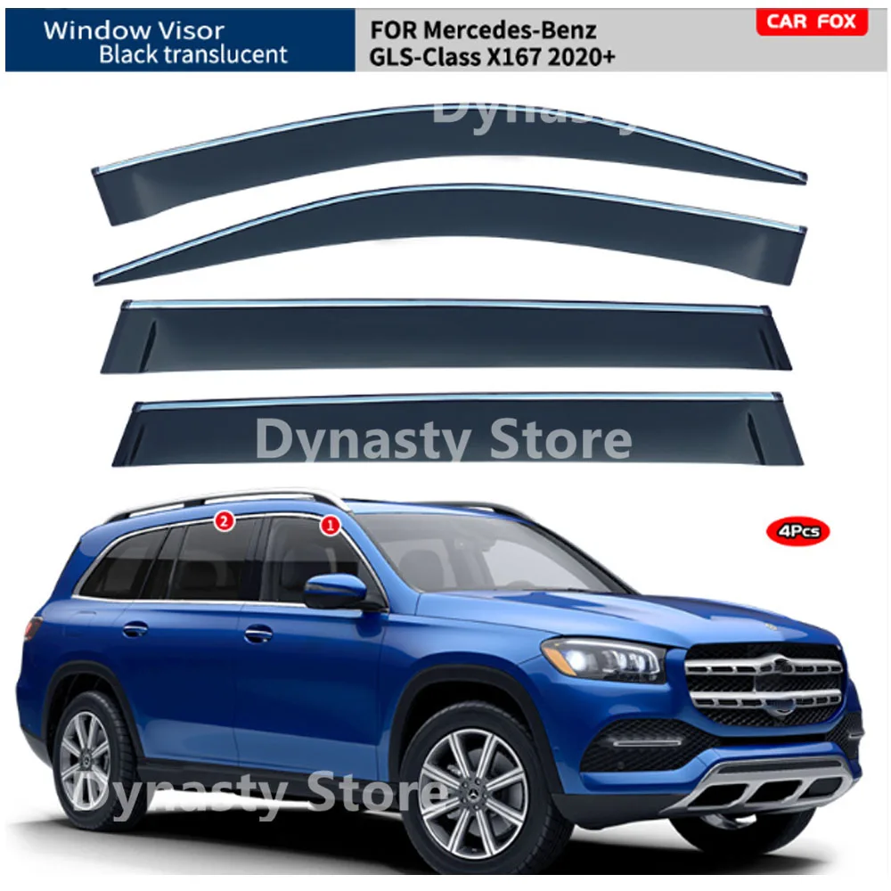 Car Window Visor Waterproof Protect Sunny Rainy Shelter Auto External Accessory For Mercedes Benz GLS Class X166 X167