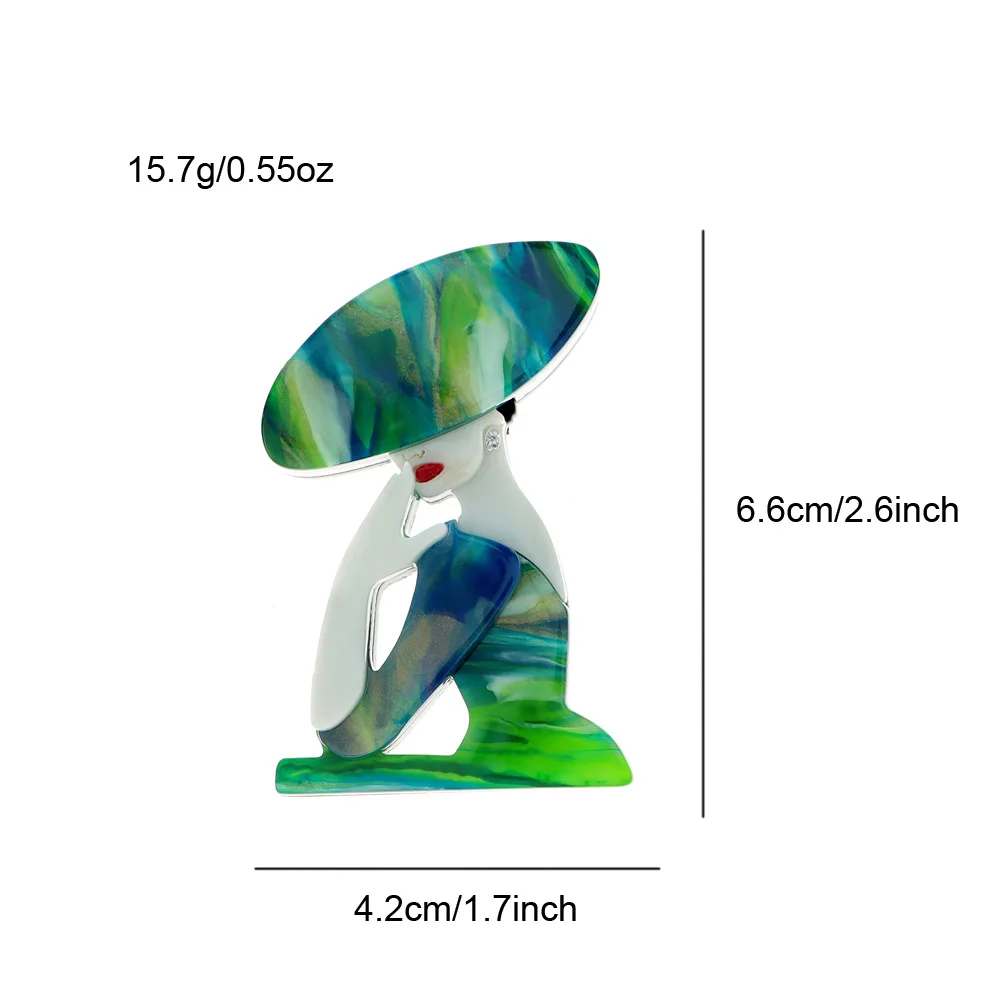 acrylic elegant sitting girl brooch fashion women's clothing accessories pins jewelry