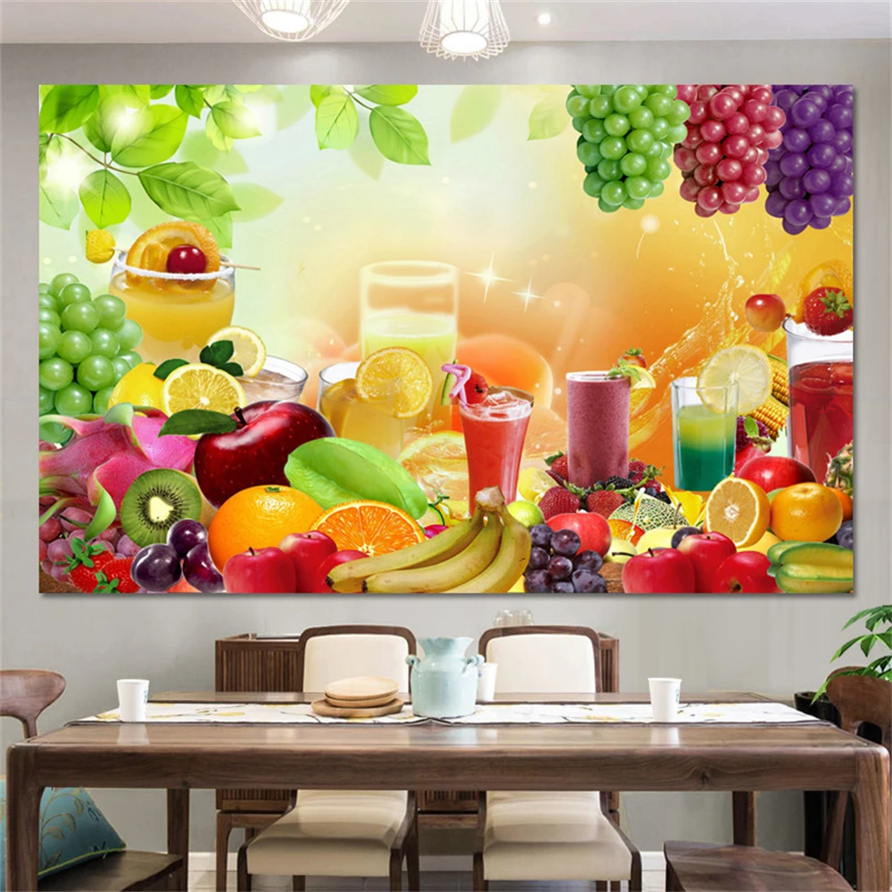 custom papel de parede 3D photo wall mural wallpaper 3d Chain circle fruit picture modern large wall paper home decor Stickers