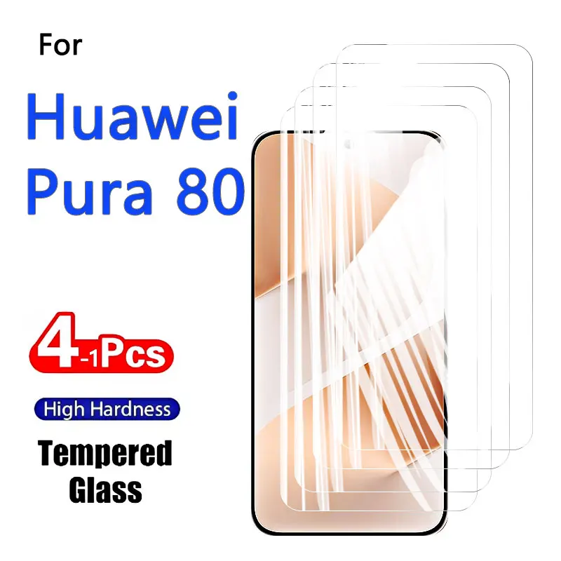

Защитная пленка для экрана Huawei Pura 80 Pura80, 1-4 шт., закаленное стекло, кристально чистое, 9H, высокопрочное, с защитой от царапин, совместимо с чехлами, с функцией защиты от отпечатков пальцев