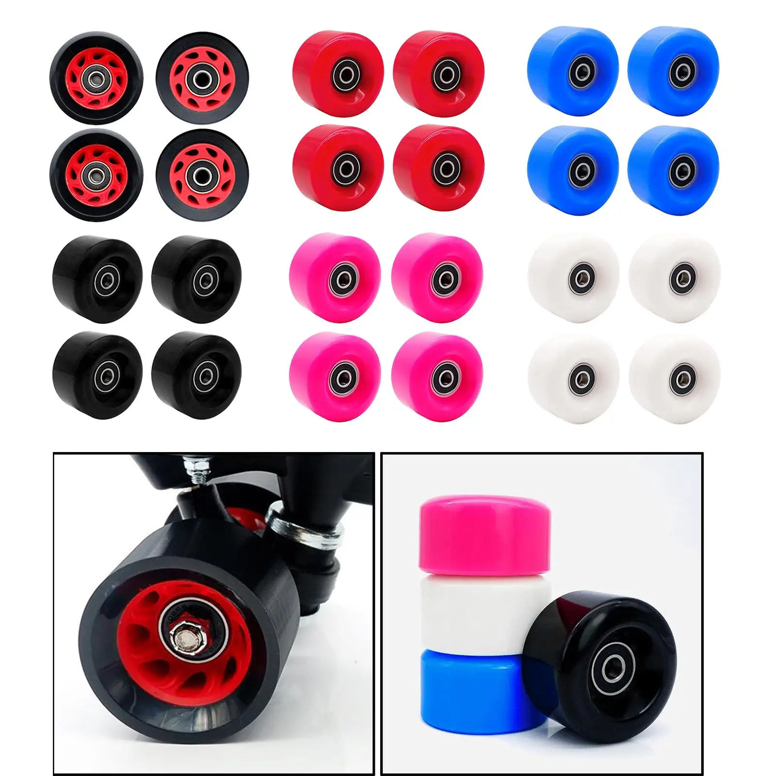 4-pcs 608-RS Skateboard Bearing Rolling Bearings for Skateboards Longboards Roller Skates Wheel Bearings