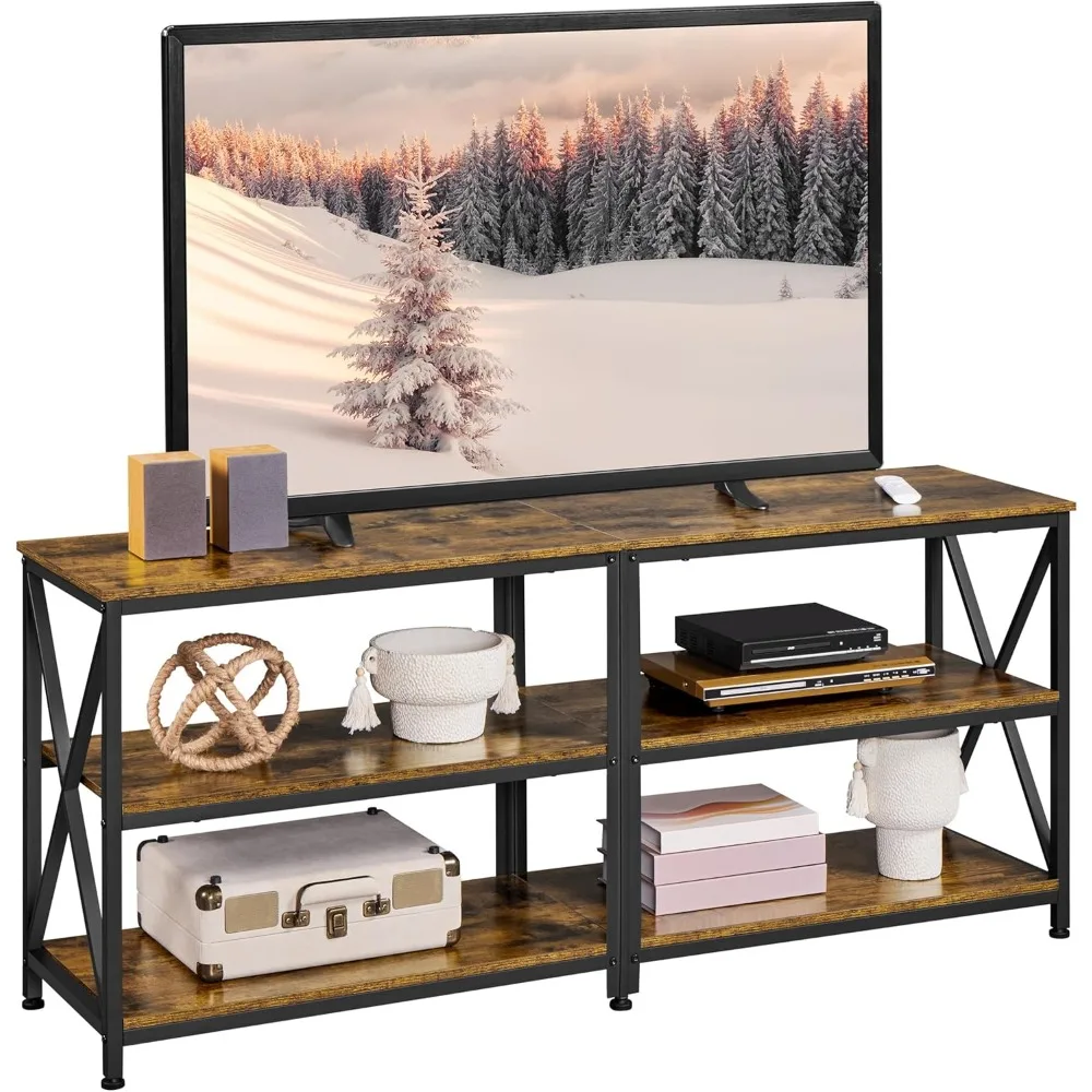 TV Stand for 65 Inch TV, Farmhouse Entertainment Center for Living Room, 55 Inch TV Media Console Table, Bedroom Shelves