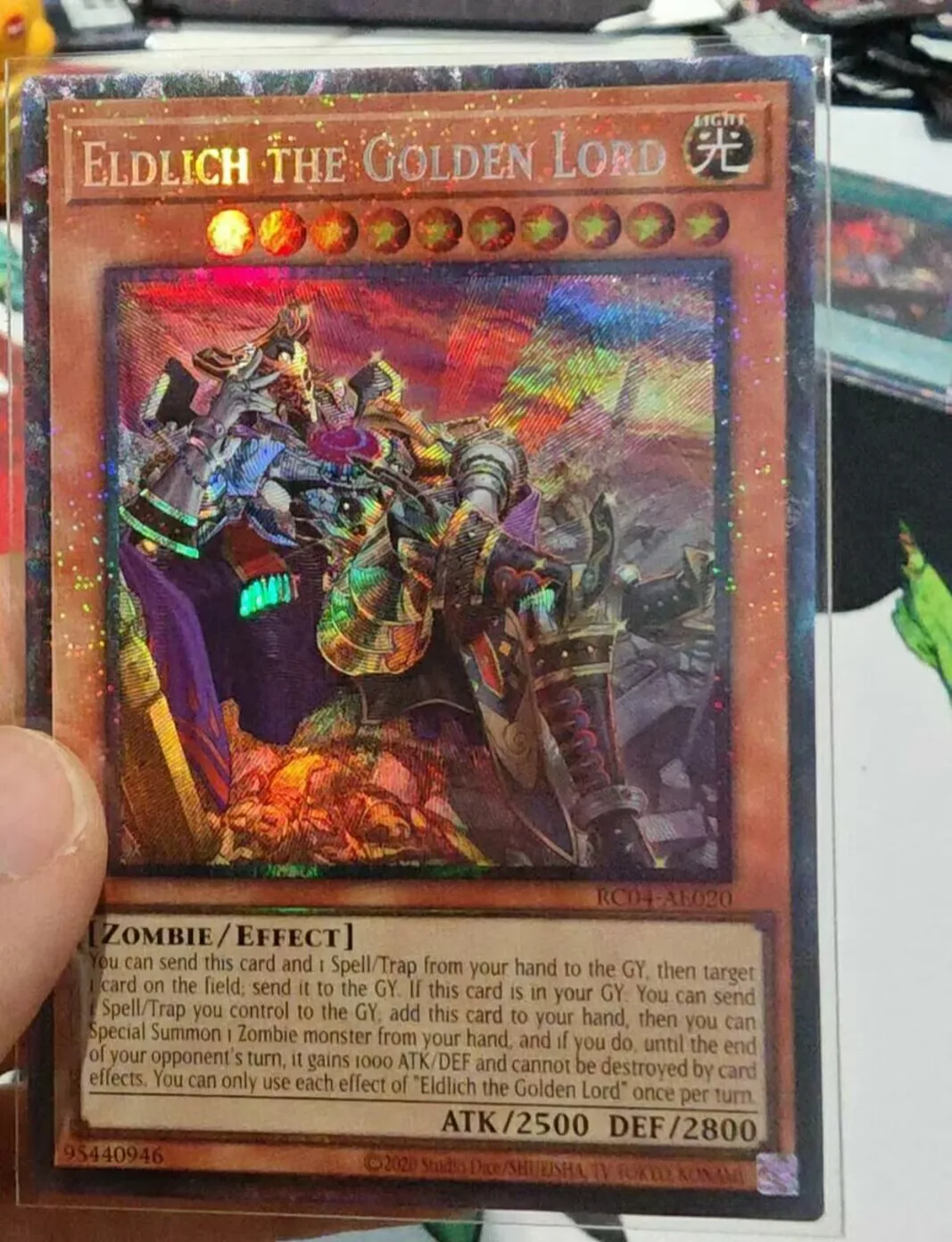 Yugioh KONAMI Duel Monsters RC04-AE020 Eldlich the Golden Lord Collector หายาก Alt Art เอเชียคอลเลกชันภาษาอังกฤษ Mint การ์ด