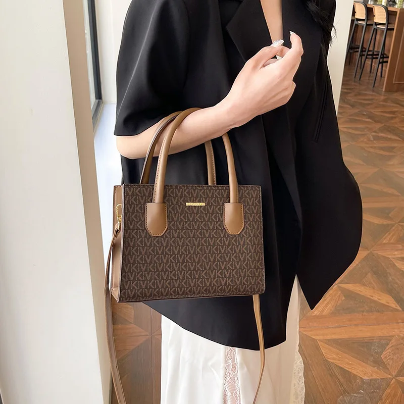 

New in Fall 2025! Stylish Women's Shoulder/Crossbody Bag - Luxury - Look Monogram Sophisticated Texture Tote, Trendy Design