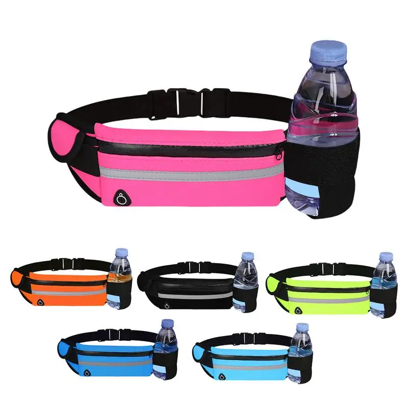 Slim Running Belt Fanny Pack Crossbody Bag With Extension Strap Water Resistant Runners Belt With Water Bottle Holder For Women