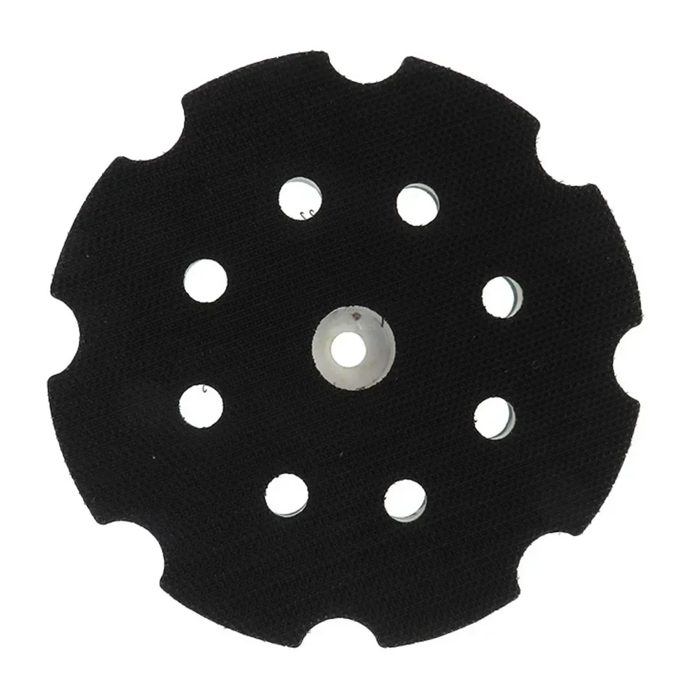 Backing Pad Polishing Disc Wear-resistant White+Black Sanding Disc Hook And Loop Plastic+PU 1 Pc 5Inch 8 Holes