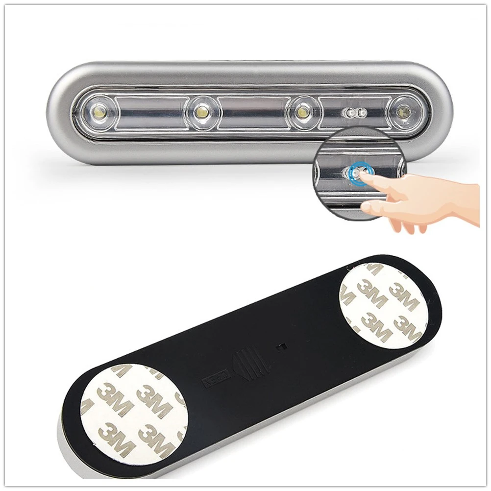 

Led Touch Control Light Operated Super Bright White Cabinet Sticker Lamp For Kitchen Bathroom Garage Home Use Tap