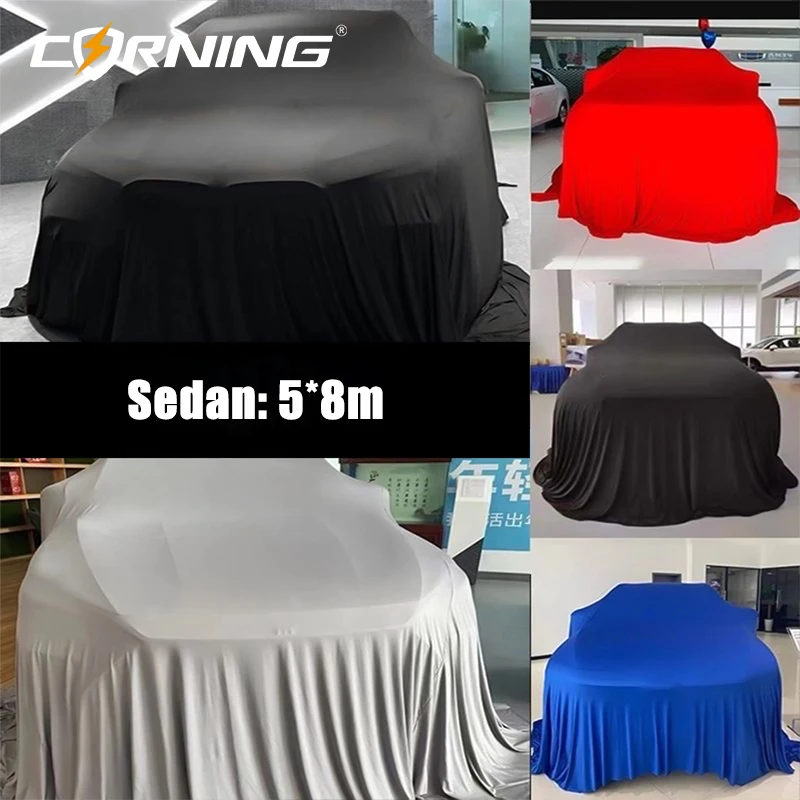Aangepast logo Onthullende autohoes Auto Auto Show Levering Lancering Speciale onthullende doek 4S Show Nieuwe stofdichte auto Onthullen Cover - afbeelding 1