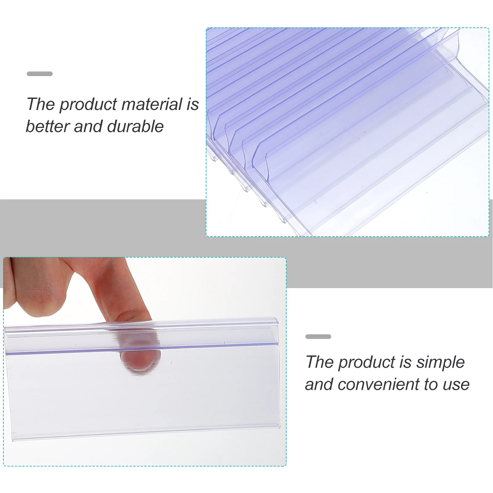 

10Pcs Clear Price Label Holder Transparent Plastic Retail Label Display Stand for Supermarket and Shop Organization