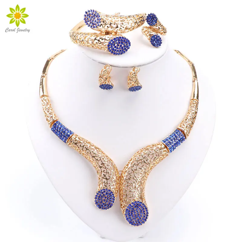 New Sale!! Dubai African Gold Color Necklace Earrings Costume Jewelry Sets Women Wedding Jewellery