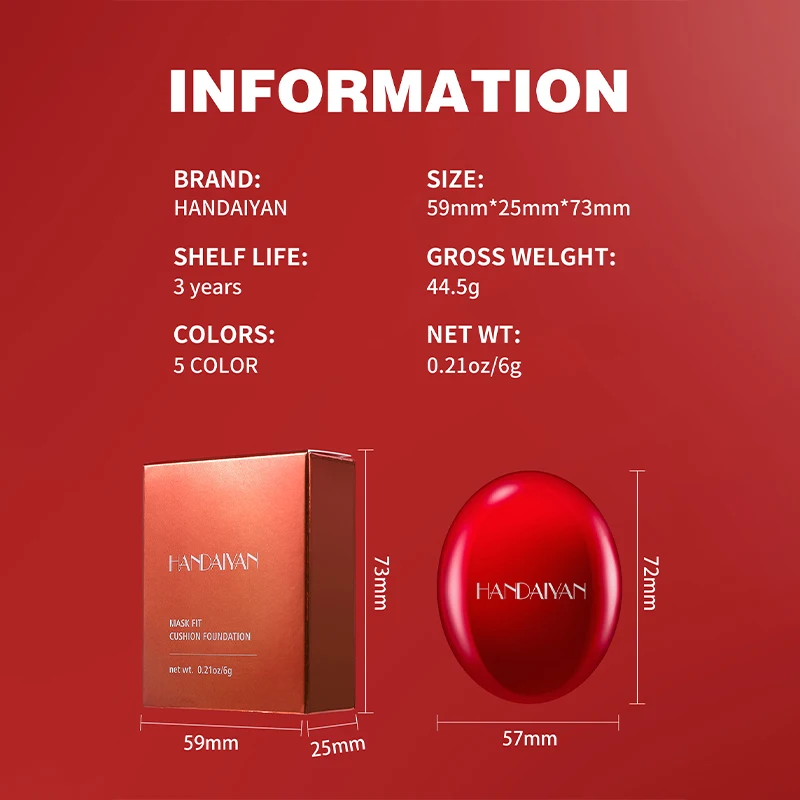 Light Air Cushion Foundation Natural Moisturizing Concealer Whitening Oil-control Women Base Long-lasting Makeup Korean Cosmetic