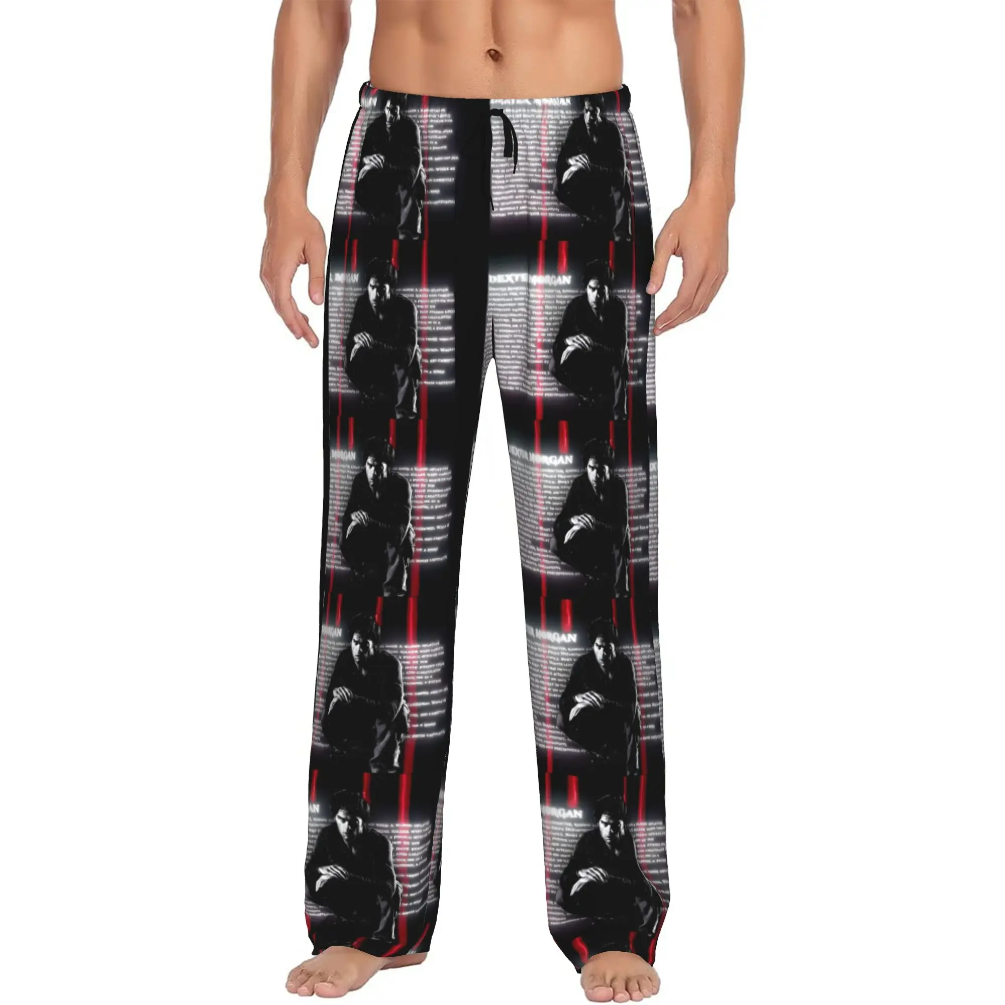 Custom Dexter Morgan Pajama Pants for Men Movie Lounge Sleep Stretch Sleepwear Bottoms with Pockets