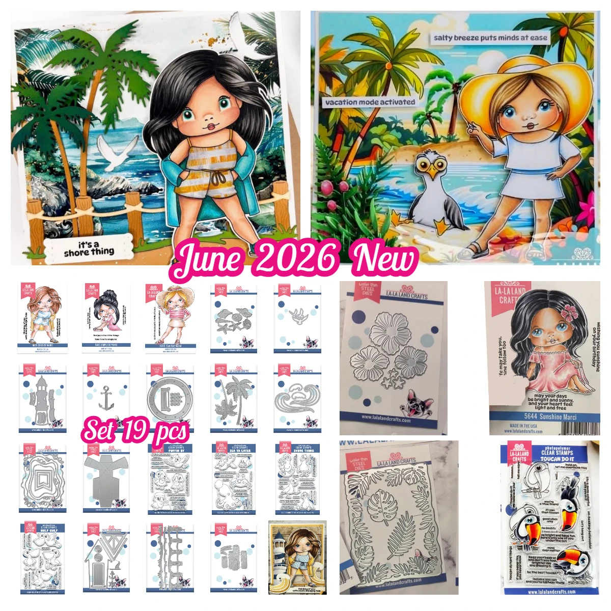 La-La Land Crafts Swivel Hinge Seaside Marci Troqueles de corte de metal y sellos para DIY, álbum de recortes hecho a mano y álbum de fotos, Novedad de Junio de 2026